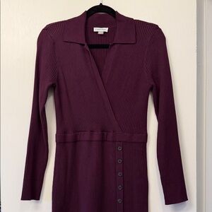 Calvin Klein Long-Sleeve Ribbed knit Midi dress